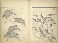 An illustration from Transmitting the Spirit, Revealing the Form of Things, Volume 1 to 15 of Hokusai Sketchbooks (Denshin kaishu: Hokusai manga, shohen - jugohen) (1848)