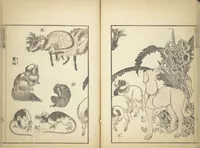 An illustration from Transmitting the Spirit, Revealing the Form of Things, Volume 1 to 15 of Hokusai Sketchbooks (Denshin kaishu: Hokusai manga, shohen - jugohen) (1848)