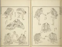 An illustration from Transmitting the Spirit, Revealing the Form of Things, Volume 1 to 15 of Hokusai Sketchbooks (Denshin kaishu: Hokusai manga, shohen - jugohen) (1848)