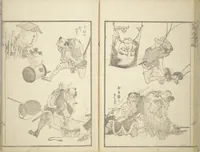 An illustration from Transmitting the Spirit, Revealing the Form of Things, Volume 1 to 15 of Hokusai Sketchbooks (Denshin kaishu: Hokusai manga, shohen - jugohen) (1848)