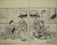 An illustration from Picture Book of the Evergreens (Ehon tokiwagusa) (1731)
