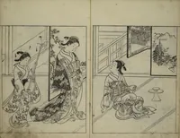 An illustration from Picture Book of the Evergreens (Ehon tokiwagusa) (1731)