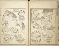 An illustration from Transmitting the Spirit, Revealing the Form of Things, Volume 1 to 15 of Hokusai Sketchbooks (Denshin kaishu: Hokusai manga, shohen - jugohen) (1848)