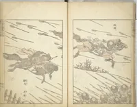 An illustration from Transmitting the Spirit, Revealing the Form of Things, Volume 1 to 15 of Hokusai Sketchbooks (Denshin kaishu: Hokusai manga, shohen - jugohen) (1848)