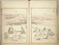 An illustration from Transmitting the Spirit, Revealing the Form of Things, Volume 1 to 15 of Hokusai Sketchbooks (Denshin kaishu: Hokusai manga, shohen - jugohen) (1848)
