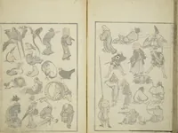 An illustration from Transmitting the Spirit, Revealing the Form of Things, Volume 1 to 15 of Hokusai Sketchbooks (Denshin kaishu: Hokusai manga, shohen - jugohen) (1848)