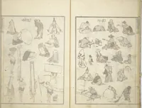 An illustration from Transmitting the Spirit, Revealing the Form of Things, Volume 1 to 15 of Hokusai Sketchbooks (Denshin kaishu: Hokusai manga, shohen - jugohen) (1848)