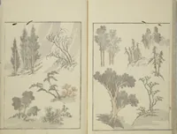 An illustration from Transmitting the Spirit, Revealing the Form of Things, Volume 1 to 15 of Hokusai Sketchbooks (Denshin kaishu: Hokusai manga, shohen - jugohen) (1848)