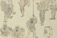 An illustration from Transmitting the Spirit, Revealing the Form of Things, Volume 1 to 15 of Hokusai Sketchbooks (Denshin kaishu: Hokusai manga, shohen - jugohen) (1848)