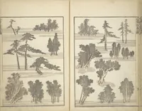 An illustration from Transmitting the Spirit, Revealing the Form of Things, Volume 1 to 15 of Hokusai Sketchbooks (Denshin kaishu: Hokusai manga, shohen - jugohen) (1848)