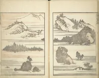 An illustration from Transmitting the Spirit, Revealing the Form of Things, Volume 1 to 15 of Hokusai Sketchbooks (Denshin kaishu: Hokusai manga, shohen - jugohen) (1848)