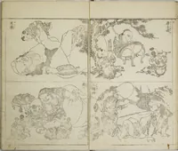 An illustration from Picture Album Transmitting the Spirit: The Hokusai Drawing Style (Denshin gafu Hokusai gashiki) (1819)