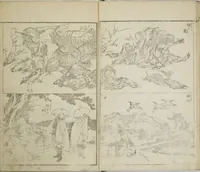An illustration from Picture Album Transmitting the Spirit: The Hokusai Drawing Style (Denshin gafu Hokusai gashiki) (1819)