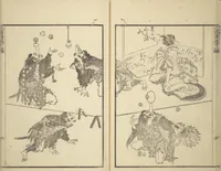 An illustration from Transmitting the Spirit, Revealing the Form of Things, Volume 1 to 15 of Hokusai Sketchbooks (Denshin kaishu: Hokusai manga, shohen - jugohen) (1848)