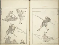 An illustration from Transmitting the Spirit, Revealing the Form of Things, Volume 1 to 15 of Hokusai Sketchbooks (Denshin kaishu: Hokusai manga, shohen - jugohen) (1848)