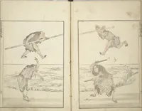 An illustration from Transmitting the Spirit, Revealing the Form of Things, Volume 1 to 15 of Hokusai Sketchbooks (Denshin kaishu: Hokusai manga, shohen - jugohen) (1848)