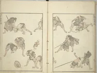 An illustration from Transmitting the Spirit, Revealing the Form of Things, Volume 1 to 15 of Hokusai Sketchbooks (Denshin kaishu: Hokusai manga, shohen - jugohen) (1848)