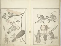 An illustration from Transmitting the Spirit, Revealing the Form of Things, Volume 1 to 15 of Hokusai Sketchbooks (Denshin kaishu: Hokusai manga, shohen - jugohen) (1848)