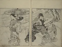 An illustration from Picture Book of the Evergreens (Ehon tokiwagusa) (1731)