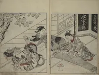 An illustration from Picture Book of the Evergreens (Ehon tokiwagusa) (1731)