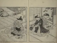 An illustration from Picture Book of the Evergreens (Ehon tokiwagusa) (1731)