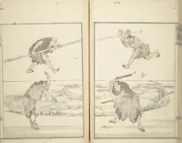 An illustration from Transmitting the Spirit, Revealing the Form of Things, Volume 1 to 15 of Hokusai Sketchbooks (Denshin kaishu: Hokusai manga, shohen - jugohen) (1848)