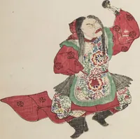An illustration from Illustrations on Bugaku (Bugakuzu) (1828)