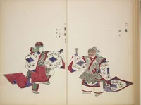An illustration from Illustrations on Bugaku (Bugakuzu) (1828)