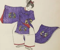 An illustration from Illustrations on Bugaku (Bugakuzu) (1828)