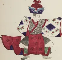 An illustration from Illustrations on Bugaku (Bugakuzu) (1828)