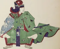 An illustration from Illustrations on Bugaku (Bugakuzu) (1828)