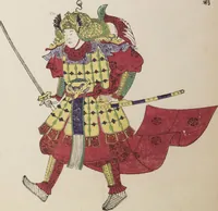An illustration from Illustrations on Bugaku (Bugakuzu) (1828)