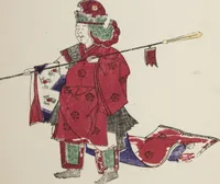 An illustration from Illustrations on Bugaku (Bugakuzu) (1828)