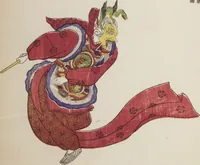 Picture 4 of 34 from Illustrations on Bugaku (Bugakuzu) (1828), leaf 8