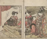 Picture 2 of 6 from Mirror of the Beauties of the Green-houses (Seirō bijin awase sugata kagami) : [volume 3] (1776), leaf 3