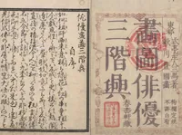 An illustration from Teachings on the Living Images of Actors (Yakusha sangai kyō 俳優三階興) : [volume 1] (1801)