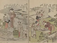 An illustration from Picture Book of Brocades with Precious Threads (Ehon takara no itosuji) (1786)