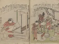 An illustration from Picture Book of Brocades with Precious Threads (Ehon takara no itosuji) (1786)