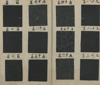 An illustration from Book of Designs (Hon jirushi Shin Komon chō 本印 新小紋帳) (1700)