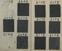 An illustration from Book of Designs (Hon jirushi Shin Komon chō 本印 新小紋帳) (1700)