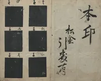 An illustration from Book of Designs (Hon jirushi Shin Komon chō 本印 新小紋帳) (1700)