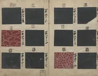 An illustration from Book of Designs (Inu jirushi Shin Komon chō 戌印 新小紋帳 ) (1680)
