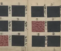 Picture 17 of 19 from Book of Designs (Inu jirushi Shin Komon chō 戌印 新小紋帳 ) (1680), leaf 21