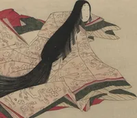 An illustration from Brocade Prints of the Thirty-six Poetesses (Nishiki zuri onna sanjūrokkasen 錦摺女三十六歌仙) (1801)