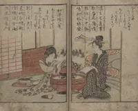 An illustration from Lives of Courtesans at Itako (Itako zekku 潮来絶句) (1802)