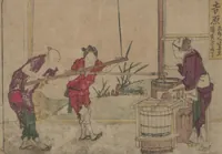 An illustration from Fifty-three Stations on the Tōkaidō Road, Fuchū (Tōkaidō gojūsan-tsugi 東海道五十三次) (1845)