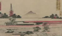 An illustration from Fifty-three Stations on the Tōkaidō Road, Fuchū (Tōkaidō gojūsan-tsugi 東海道五十三次) (1845)