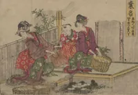 An illustration from Fifty-three Stations on the Tōkaidō Road, Fuchū (Tōkaidō gojūsan-tsugi 東海道五十三次) (1845)