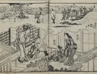 An illustration from The Story of Aoto Fujitsuna (Aoto Fujitsuna moryōan 青砥藤綱模稜案) (1812)
