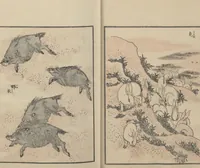 An illustration from Transmitting the Spirit, Revealing the Form of Things: Hokusai Sketchbooks (Denshin kaishu: Hokusai manga, jūgohen 伝神開手 北斎漫画 十五編) : [volume 15] (1878)